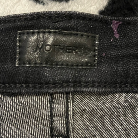 Mother Straight Leg Black Jeans With Paint Splatter Design - Picture 2 of 4